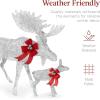 imageBest Choice Products 2Piece Moose Family Lighted Outdoor AllWeather Christmas Yard Decoration LightUp Dcor Set w 170 LED Lights Ground Stakes Zip Ties  GoldSilver  Extra Large