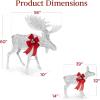 imageBest Choice Products 2Piece Moose Family Lighted Outdoor AllWeather Christmas Yard Decoration LightUp Dcor Set w 170 LED Lights Ground Stakes Zip Ties  GoldSilver  Extra Large