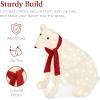 imageBest Choice Products 32in 2Piece Lighted Polar Bear Family Large AllWeather PreLit Outdoor Christmas Dcor for Front Yard Lawn w 145 PreStrung LED Lights Zip Ties Ground Stakes  RedWhite