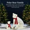 imageBest Choice Products 32in 2Piece Lighted Polar Bear Family Large AllWeather PreLit Outdoor Christmas Dcor for Front Yard Lawn w 145 PreStrung LED Lights Zip Ties Ground Stakes  RedWhite