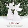imageBest Choice Products 3ft Set of 2 Outdoor Christmas Angel Yard Decorations WeatherResistant PVC Dcor for Lawn Garden Display w 4 Ground Stakes
