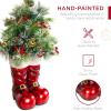 imageBest Choice Products 40in Santa Boots with PreDecorated Christmas Tree Greenery Decoration for Home ampamp Office HandPainted Frosted Tips BatteryOperated Lights