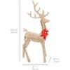 imageBest Choice Products 5ft 3D PreLit Gold Glitter Christmas Reindeer Buck Holiday Yard Decoration w 150 LED Lights Red Bow Stakes ampamp Zip Ties