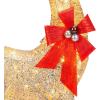 imageBest Choice Products 5ft 3D PreLit Gold Glitter Christmas Reindeer Buck Holiday Yard Decoration w 150 LED Lights Red Bow Stakes ampamp Zip Ties