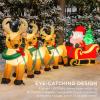 imageBest Choice Products 85ft Lighted Inflatable Christmas Decoration Santa Claus Sleigh ampamp Reindeer Indoor Outdoor for Yard Garden Driveway Large Room wHeavyDuty Stakes Electric Fan Blower