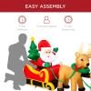 imageBest Choice Products 85ft Lighted Inflatable Christmas Decoration Santa Claus Sleigh ampamp Reindeer Indoor Outdoor for Yard Garden Driveway Large Room wHeavyDuty Stakes Electric Fan Blower