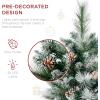 imageBest Choice Products Set of 2 245in Outdoor Pathway Christmas Trees Battery Operated PreLit Holiday Dcor wLED Lights Red Berries Pine ConesFrosted