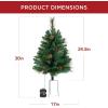 imageBest Choice Products Set of 2 245in Outdoor Pathway Christmas Trees Battery Operated PreLit Holiday Dcor wLED Lights Red Berries Pine ConesGreen