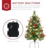 imageBest Choice Products Set of 2 245in Outdoor Pathway Christmas Trees Battery Operated PreLit Holiday Dcor wLED Lights Red Berries Pine ConesGreen WBerries