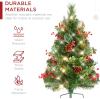 imageBest Choice Products Set of 2 245in Outdoor Pathway Christmas Trees Battery Operated PreLit Holiday Dcor wLED Lights Red Berries Pine ConesGreen WBerries
