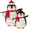 imageBest Choice Products 2Piece Lighted Penguin Family 3ft PopUp Outdoor Christmas Holiday Decoration w 150 LED Lights Multicolored Lights  RedRed