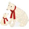 imageBest Choice Products 32in 2Piece Lighted Polar Bear Family Large AllWeather PreLit Outdoor Christmas Dcor for Front Yard Lawn w 145 PreStrung LED Lights Zip Ties Ground Stakes  RedWhite
