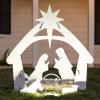 imageBest Choice Products 4ft Outdoor Nativity Scene WeatherResistant Decor Christmas Holy Family Yard Decoration WaterResistant PVC  WhiteWhite