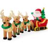 imageBest Choice Products 85ft Lighted Inflatable Christmas Decoration Santa Claus Sleigh ampamp Reindeer Indoor Outdoor for Yard Garden Driveway Large Room wHeavyDuty Stakes Electric Fan Blower