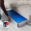 imageBest Choice Products 6x3ft Portable Ping Pong Table MidSize Folding Indoor Outdoor Table Tennis w 2 Paddles 4 Balls Included Carrying BagBlue