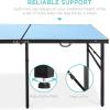 imageBest Choice Products 6x3ft Portable Ping Pong Table MidSize Folding Indoor Outdoor Table Tennis w 2 Paddles 4 Balls Included Carrying BagLight Blue