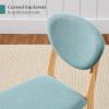 imageBest Choice Products Dining Chairs Set of 2 MidCentury Modern Upholstered Wood Armless wSeat Cushion Padded Backrest  WalnutOliveLight OakAqua