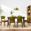 imageBest Choice Products Dining Chairs Set of 2 MidCentury Modern Upholstered Wood Armless wSeat Cushion Padded Backrest  WalnutOliveLight OakAqua