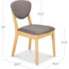 imageBest Choice Products Dining Chairs Set of 2 MidCentury Modern Upholstered Wood Armless wSeat Cushion Padded Backrest  WalnutOliveLight OakMedium Gray