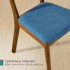imageBest Choice Products Dining Chairs Set of 2 MidCentury Modern Upholstered Wood Armless wSeat Cushion Padded Backrest  WalnutOliveWalnutOcean Blue