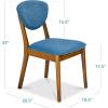 imageBest Choice Products Dining Chairs Set of 2 MidCentury Modern Upholstered Wood Armless wSeat Cushion Padded Backrest  WalnutOliveWalnutOcean Blue