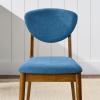 imageBest Choice Products Dining Chairs Set of 2 MidCentury Modern Upholstered Wood Armless wSeat Cushion Padded Backrest  WalnutOliveWalnutOcean Blue