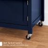 imageBest Choice Products Rolling Kitchen Island Cart Single Door Cabinet wDrawer Sliding Tray Hidden Outlet Hooks ampamp Lockable Wheels  Midnight BlueMidnight Blue