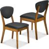 imageBest Choice Products Dining Chairs Set of 2 MidCentury Modern Upholstered Wood Armless wSeat Cushion Padded Backrest  WalnutOliveWalnutCharcoal
