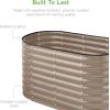 imageBest Choice Products 4x2x2ft Outdoor Metal Raised Garden Bed Oval Deep Root Planter Box for Vegetables Flowers Herbs and Succulents w 101 Gallon Capacity Rubber Edge Guard  CharcoalTaupe