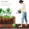 imageBest Choice Products 4x2x2ft Outdoor Metal Raised Garden Bed Oval Deep Root Planter Box for Vegetables Flowers Herbs and Succulents w 101 Gallon Capacity Rubber Edge Guard  CharcoalWood Grain