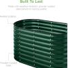 imageBest Choice Products 4x2x2ft Outdoor Metal Raised Garden Bed Oval Deep Root Planter Box for Vegetables Flowers Herbs and Succulents w 101 Gallon Capacity Rubber Edge Guard  CharcoalDark Green