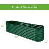 imageBest Choice Products 4x2x2ft Outdoor Metal Raised Garden Bed Oval Deep Root Planter Box for Vegetables Flowers Herbs and Succulents w 101 Gallon Capacity Rubber Edge Guard  CharcoalDark Green