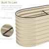 imageBest Choice Products 4x2x2ft Outdoor Metal Raised Garden Bed Oval Deep Root Planter Box for Vegetables Flowers Herbs and Succulents w 101 Gallon Capacity Rubber Edge Guard  CharcoalBeige