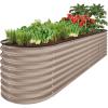 imageBest Choice Products 4x2x2ft Outdoor Metal Raised Garden Bed Oval Deep Root Planter Box for Vegetables Flowers Herbs and Succulents w 101 Gallon Capacity Rubber Edge Guard  CharcoalTaupe