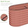 imageBest Choice Products 4x2x2ft Outdoor Metal Raised Garden Bed Oval Deep Root Planter Box for Vegetables Flowers Herbs and Succulents w 101 Gallon Capacity Rubber Edge Guard  CharcoalTerracotta