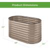 imageBest Choice Products 4x2x2ft Outdoor Metal Raised Garden Bed Oval Deep Root Planter Box for Vegetables Flowers Herbs and Succulents w 101 Gallon Capacity Rubber Edge Guard  CharcoalTaupe