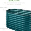 imageBest Choice Products 4x2x2ft Outdoor Metal Raised Garden Bed Oval Deep Root Planter Box for Vegetables Flowers Herbs and Succulents w 101 Gallon Capacity Rubber Edge Guard  CharcoalPeacock Blue
