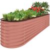 imageBest Choice Products 4x2x2ft Outdoor Metal Raised Garden Bed Oval Deep Root Planter Box for Vegetables Flowers Herbs and Succulents w 101 Gallon Capacity Rubber Edge Guard  CharcoalTerracotta