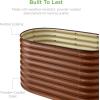 imageBest Choice Products 4x2x2ft Outdoor Metal Raised Garden Bed Oval Deep Root Planter Box for Vegetables Flowers Herbs and Succulents w 101 Gallon Capacity Rubber Edge Guard  CharcoalWood Grain