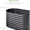 imageBest Choice Products 4x2x2ft Outdoor Metal Raised Garden Bed Oval Deep Root Planter Box for Vegetables Flowers Herbs and Succulents w 101 Gallon Capacity Rubber Edge Guard  CharcoalCharcoal