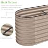 imageBest Choice Products 4x2x2ft Outdoor Metal Raised Garden Bed Oval Deep Root Planter Box for Vegetables Flowers Herbs and Succulents w 101 Gallon Capacity Rubber Edge Guard  CharcoalTaupe