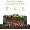 imageBest Choice Products 4x2x2ft Outdoor Metal Raised Garden Bed Oval Deep Root Planter Box for Vegetables Flowers Herbs and Succulents w 101 Gallon Capacity Rubber Edge Guard  CharcoalDark Green