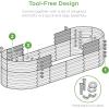 imageBest Choice Products 4x2x2ft Outdoor Metal Raised Garden Bed Oval Deep Root Planter Box for Vegetables Flowers Herbs and Succulents w 101 Gallon Capacity Rubber Edge Guard  CharcoalPeacock Blue