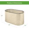 imageBest Choice Products 4x2x2ft Outdoor Metal Raised Garden Bed Oval Deep Root Planter Box for Vegetables Flowers Herbs and Succulents w 101 Gallon Capacity Rubber Edge Guard  CharcoalBeige