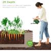 imageBest Choice Products 4x2x2ft Outdoor Metal Raised Garden Bed Oval Deep Root Planter Box for Vegetables Flowers Herbs and Succulents w 101 Gallon Capacity Rubber Edge Guard  CharcoalTaupe