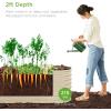 imageBest Choice Products 4x2x2ft Outdoor Metal Raised Garden Bed Oval Deep Root Planter Box for Vegetables Flowers Herbs and Succulents w 101 Gallon Capacity Rubber Edge Guard  CharcoalBeige