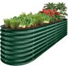 imageBest Choice Products 4x2x2ft Outdoor Metal Raised Garden Bed Oval Deep Root Planter Box for Vegetables Flowers Herbs and Succulents w 101 Gallon Capacity Rubber Edge Guard  CharcoalDark Green
