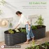 imageBest Choice Products 4x2x2ft Outdoor Metal Raised Garden Bed Oval Deep Root Planter Box for Vegetables Flowers Herbs and Succulents w 101 Gallon Capacity Rubber Edge Guard  CharcoalPeacock Blue
