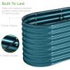 imageBest Choice Products 4x2x2ft Outdoor Metal Raised Garden Bed Oval Deep Root Planter Box for Vegetables Flowers Herbs and Succulents w 101 Gallon Capacity Rubber Edge Guard  CharcoalPeacock Blue