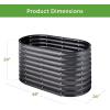 imageBest Choice Products 4x2x2ft Outdoor Metal Raised Garden Bed Oval Deep Root Planter Box for Vegetables Flowers Herbs and Succulents w 101 Gallon Capacity Rubber Edge Guard  CharcoalCharcoal